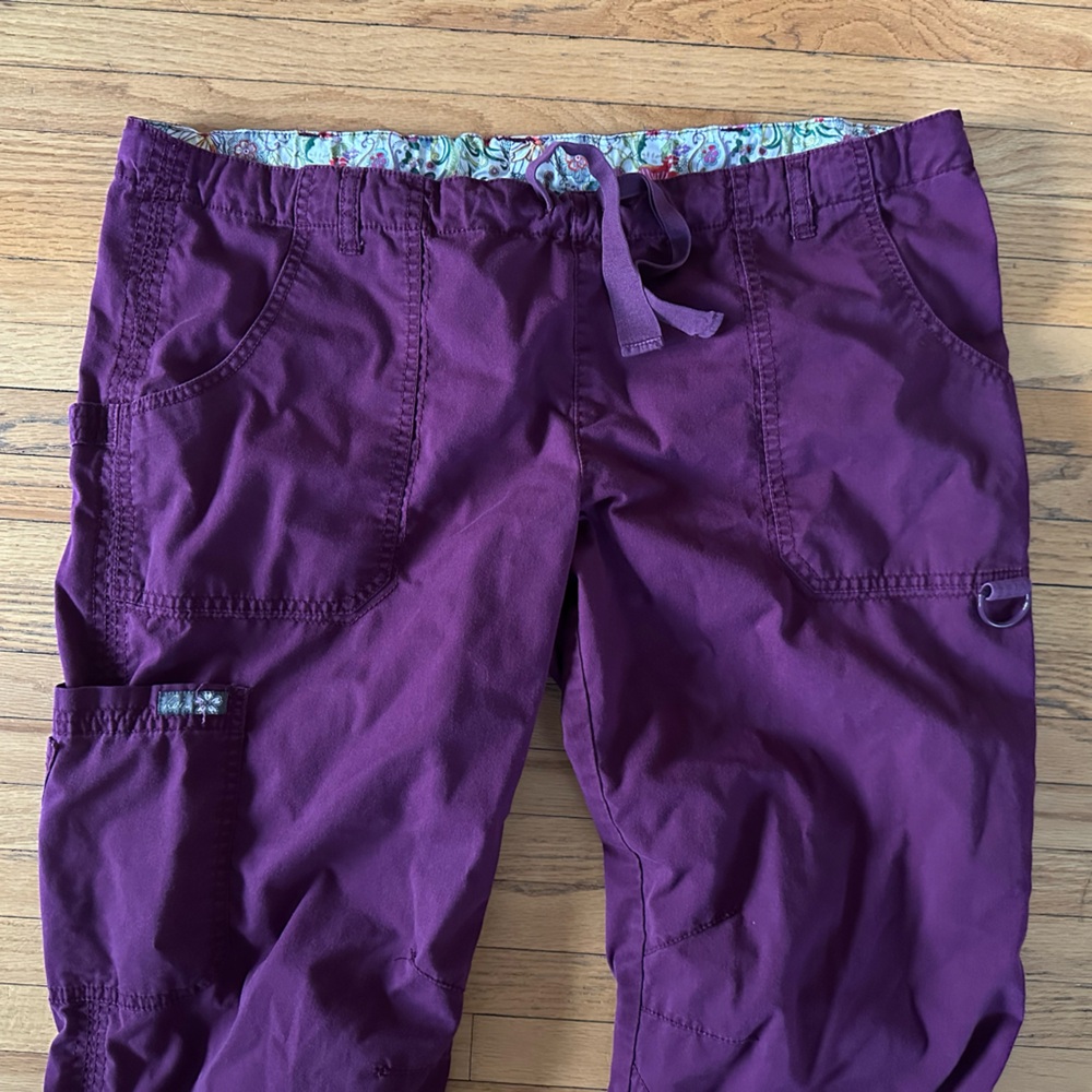 Koi Women's Scrubs Straight Leg Pants in Deep Purple Large Tall